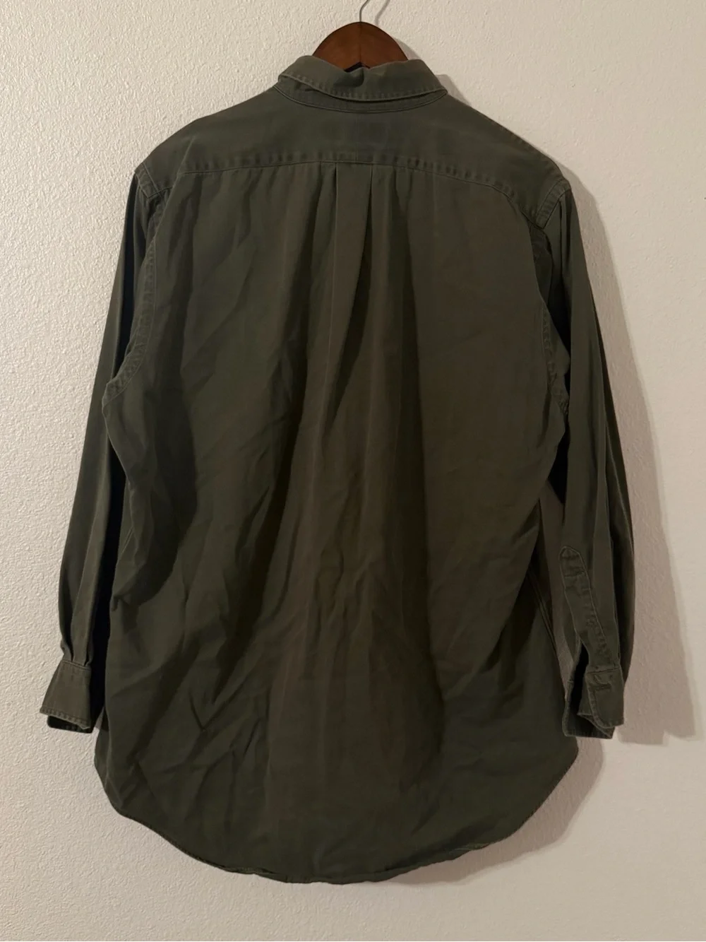 Polo Ralph Lauren Shirt Large Dark Green Outdoor Long Sleeve Casual Men Pony